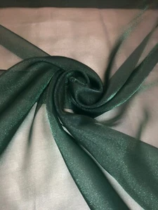 1 mtr flaschengrün Kristall Organza Stoff 58" breit Kleid Party Dekoration - Bild 1 von 5