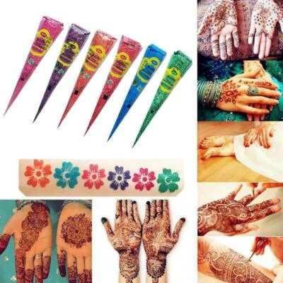 Golecha Henna Mehandi Temporary Tattoo Body Art - Multicolor - 6 Cones - Image 1 of 4