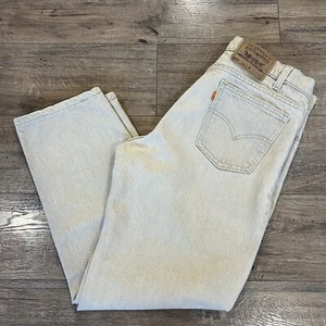 Pantalones de mezclilla vintage Levis 550 naranja con lengüeta para hombre beige caqui relajados talla 33x29 - Imagen 1 de 9