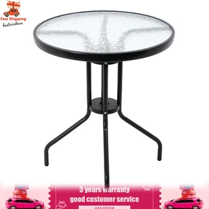 Patio Round Side Table Outdoor & Indoor Small End Table Coffee Bistro Table - Picture 1 of 24