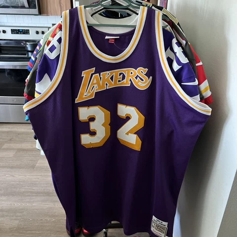 100% Authentic Magic Johnson Mitchell & Ness 84 85 LA Lakers Jersey Size 64 5XL Cover