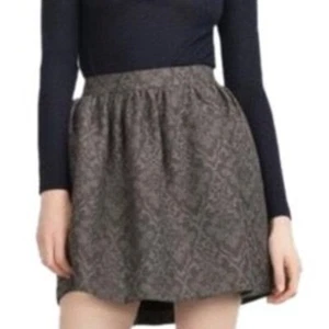 Zara NWT Black Taupe Floral Victorian Print Circle Mini Skirt Size Large - Foto 1 di 6