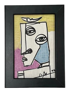 PAINTING OIL AND ACRYLIC ON FIBERBOARD 4”X6”(FRAME INCLUDED) CUBAN ART by LISA. - Picture 1 of 2