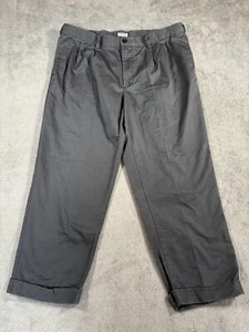 VINTAGE IZOD Pleated Pants Mens 38x29 Gray Khakis Cuffed Y2K Preppy Old Money - Picture 1 of 10