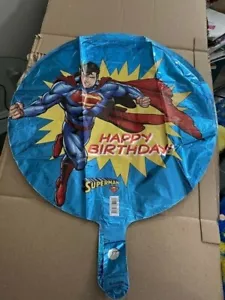 Superman Happy Birthday Foil Mylar 18 In Round Balloon 1 Ct Party Supplies New - Picture 1 of 1