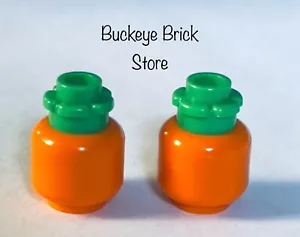 2 - LEGO Orange PUMPKINS w/ Green Stem Plant Minifig Kitchen Food Halloween - Picture 1 of 1