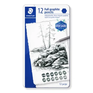 Staedtler 100G M12 Mars Lumograph 6.8mm Lead Diameter Full Graphite Pencil Pk 12 - Picture 1 of 7
