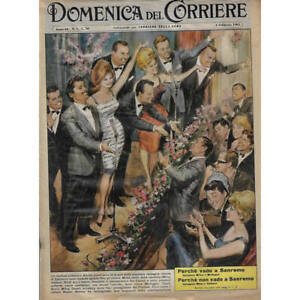 1962 * La Domenica Del Corriere (N°5) "Un Festival Polemico" Rivista Originale