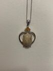 925 Silver Heart Pendant With Oval Sunstone & Citrine Silver Necklace