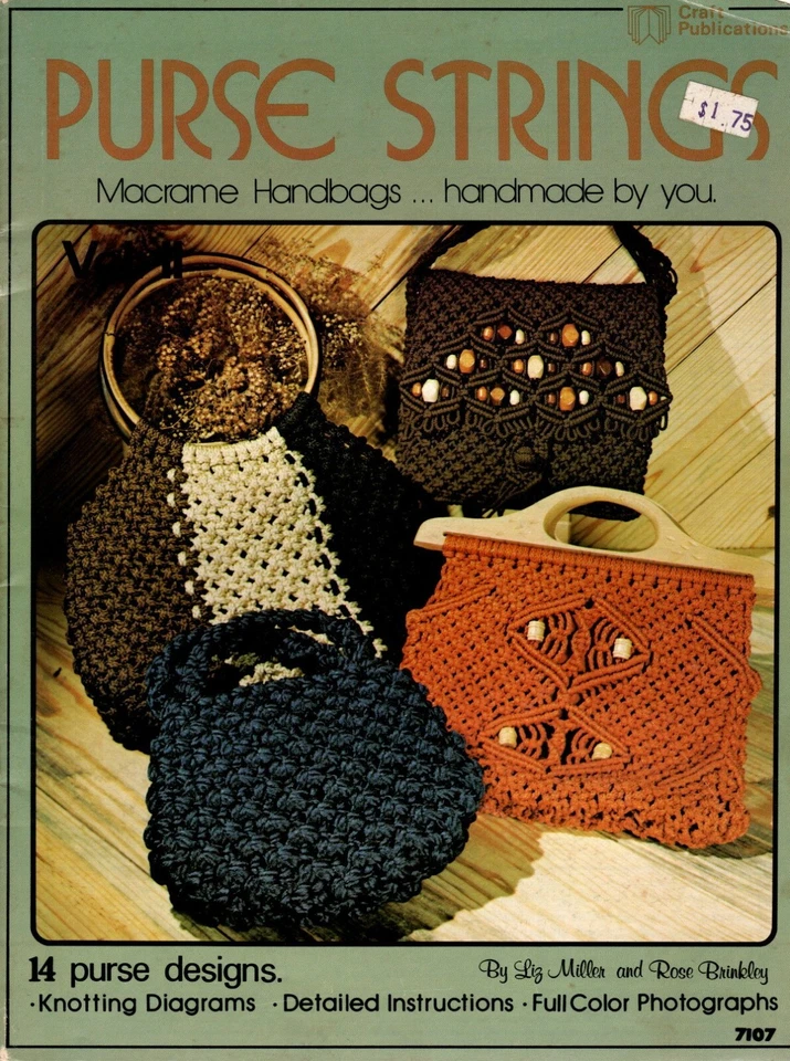 PURSE STRINGS MACRAME' HANDBAGS 14 Designs Macrame' Pattern Booklet - Image 1 of 1