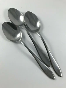 HAMPTON SILVERSMITHS "CONIFER" 18/0 Stainless 3 SOUP SPOONS 7-3/4" Glossy Bevel - Picture 1 of 2
