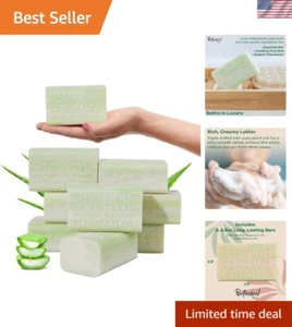 Aloe Vera and Green Tea Soap Bars 6.6 OZ Natural Organic Shea 8 Pack - Picture 1 of 10