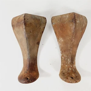 2 Vintage Cast Iron Legs Feet KIS Rusty Restoration Project - 9 3/4" tall - Picture 1 of 10
