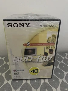 Sony DVD + RW 4.7GB/120 Min New Sealed X 10 - Picture 1 of 10