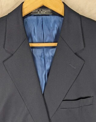 Paul Frederick 42R Mens Sport Coat Jacket Cashmere Blend 46" Chest Fits 44R Blue - Image 1 of 4