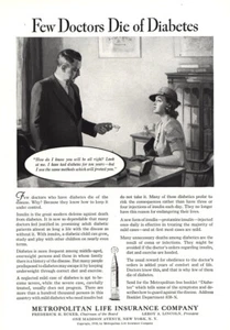 1938 Metropolitan Life Insurance: Few Doctors Die of Diabetes Vintage Print Ad - Picture 1 of 1