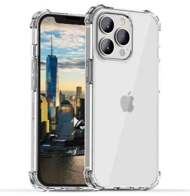 Case For iPhone 15 14 13 12 XR 11 Pro Max 8 CLEAR Gel Shockproof Silicone Cover - Image 1 of 4
