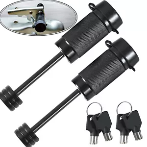 2PC Coupler Locking Pin Lock Dia 1/4" Towing Boat Truck RV Trailer Hitch Tongue - Picture 1 of 10