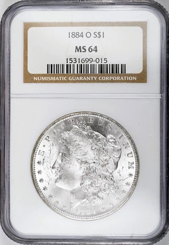 1884-O Morgan Silver Dollar NGC MS64, Semi-PL, Stunning Frost, Very Lustrous Cover