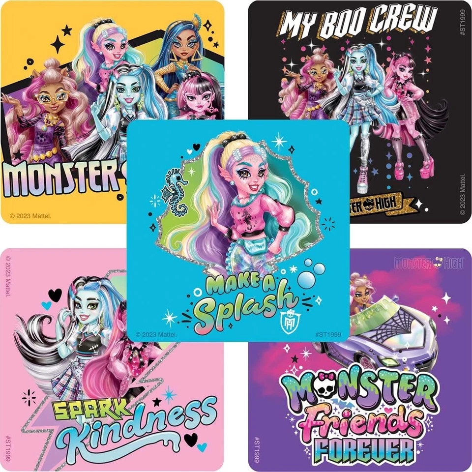 20 pegatinas Monster High Friends Forever favores de fiesta suministros para maestros Halloween Foto 1 de 1