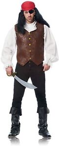 Vest Steampunk/Pirate Men's Br Poly Faux Leather Look Multi Use Costume Vest