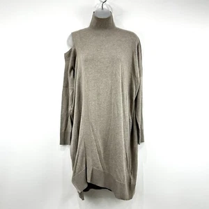 All Saints Kleid Damen beige S Cecily Pullover asymmetrisch offene Schulter Capsule - Bild 1 von 15