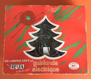 Vintage Retro 1960-70s Spike 40 Push In Xmas Tree Fairy Lights Works Colour Box - Picture 1 of 8