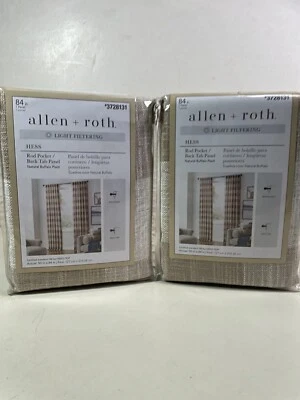 Allen+Roth HESS 50” x 84” Panel de cortina lengüeta trasera filtrado de luz 3728131 paquete de 2 Foto 1 de 4