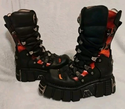 New Rock Implode Boots Cyber Goth Biker EUC - Image 1 of 4
