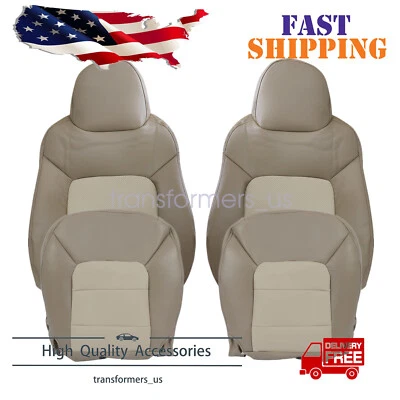 Fits 2003-2006 Ford Expedition Driver / Passenger Side Leather Seat Cover Tan - Image 1 of 4