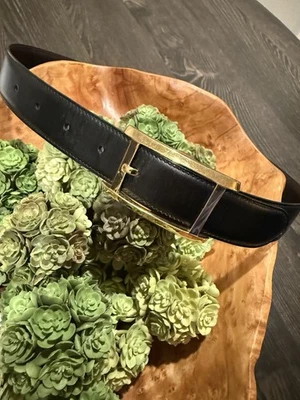 Cinturón Cartier vintage de cuero negro Foto 1 de 4