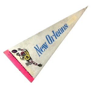 Vintage 1960's NEW ORLEANS Felt Mini Sports Football Pennant 4" x 9" - Picture 1 of 3