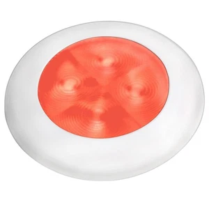 Hella Marine Red LED Round Courtesy Lamp - White Bezel - 24V - Picture 1 of 1