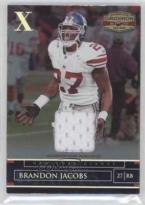 2007 Donruss Gridiron Gear Silver X's Materials /105 Brandon Jacobs #7 - Image 1 of 2