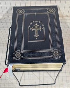 VTG Easton Press Holy Bible KJV Antique Collectors Edition Genuine Leather Black - Bild 1 von 24