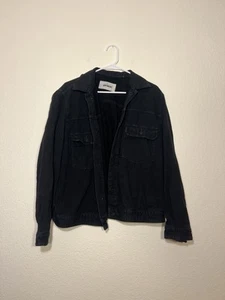 Camisa Buck Mason Mediana Negra Desteñida Campo Algodón Chaqueta Chamarra Corte Superior 3815 - Imagen 1 de 11