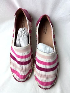 Cole Haan Damen weiß/rosa Streifen Strick Sommer Cloudfeel Espadrilles Größe US 9,5B - Bild 1 von 8