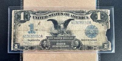 Fr. 236 1899 $1 Silver Certificate "BLACK EAGLE" - Low Grade - Image 1 of 2