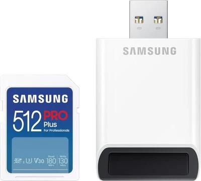 Samsung PRO Plus Full Size 512GB SDXC Memory Card + 512GB, Blue/ White  - Image 1 of 4