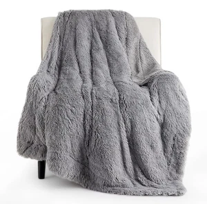 Bedsure Sherpa Blanket Fleece Throw Blanket 50" x 60" Fuzzy Soft Thick Gray - Picture 1 of 3