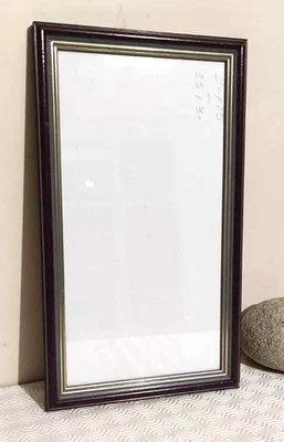 cadre rectangle murale ancien en bois verre vintage - Photo 1/4