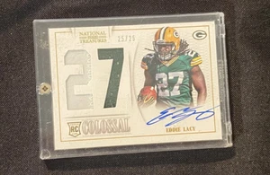 2013 NATIONAL TREASURES PRIME EDDIE LACY AUTO RC GAME USED PATCH CARD MINT - Picture 1 of 2