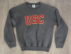 USC Trojans Sweater Youth Size Medium Gray USA Made Vintage - Picture 1 of 4