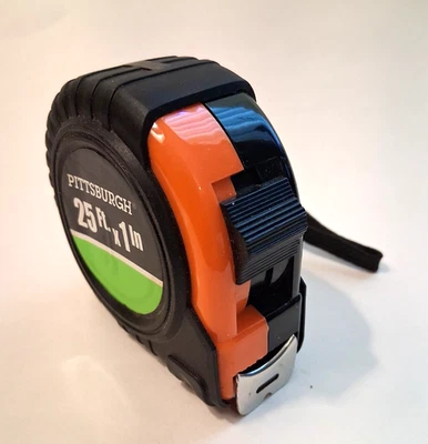 Pittsburgh 25' x 1" Easy To Read Tape Measure ABS Rubber Wrapped Case - Image 1 of 4