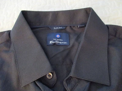¡¡NUEVO CON ETIQUETAS!! Camisa Ben Sherman Negra Lágrima Dobbie Calce Ajustado Manga Larga Talla XL Foto 1 de 4