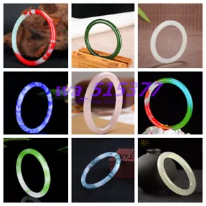 Brazalete de piedras preciosas de jade natural multicolor tamaño grande 56-67 mm joyería fina - Imagen 1 de 44