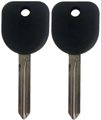 2 Pack - PK3 Transponder Chip Ignition Door Key Uncut Blade Replacement B107PT - Image 1 of 3