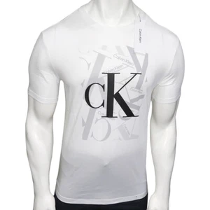 Neu mit Etikett Calvin Klein UVP $ 54,99 WEISSES KURZÄRMLIGES HERREN-T-SHIRT MIT RUNDHALSAUSSCHNITT GRÖSSE S L - Bild 1 von 6