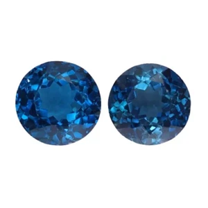 15.64cts London blue natural topaz round natural cut 2pcs loose gemstones - Picture 1 of 3
