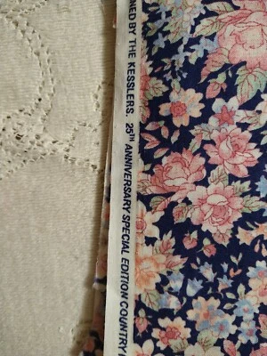 De Colección Concord Kessler 25 Aniversario Tela Country Florales Rosa Azul 20" x 23" con Foto 1 de 4